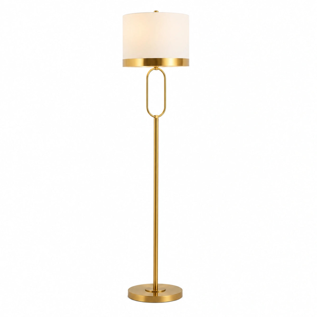 Moderne Stehlampe Gold – Elegantes Design mit Metallfuß, Europäischer Stil, Platzsparend, Höhe: 6.2ft