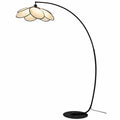 Vintage Stehlampe mit Stoffschirm und Metallfuß für Wohnzimmer und Schlafzimmer, platzsparend