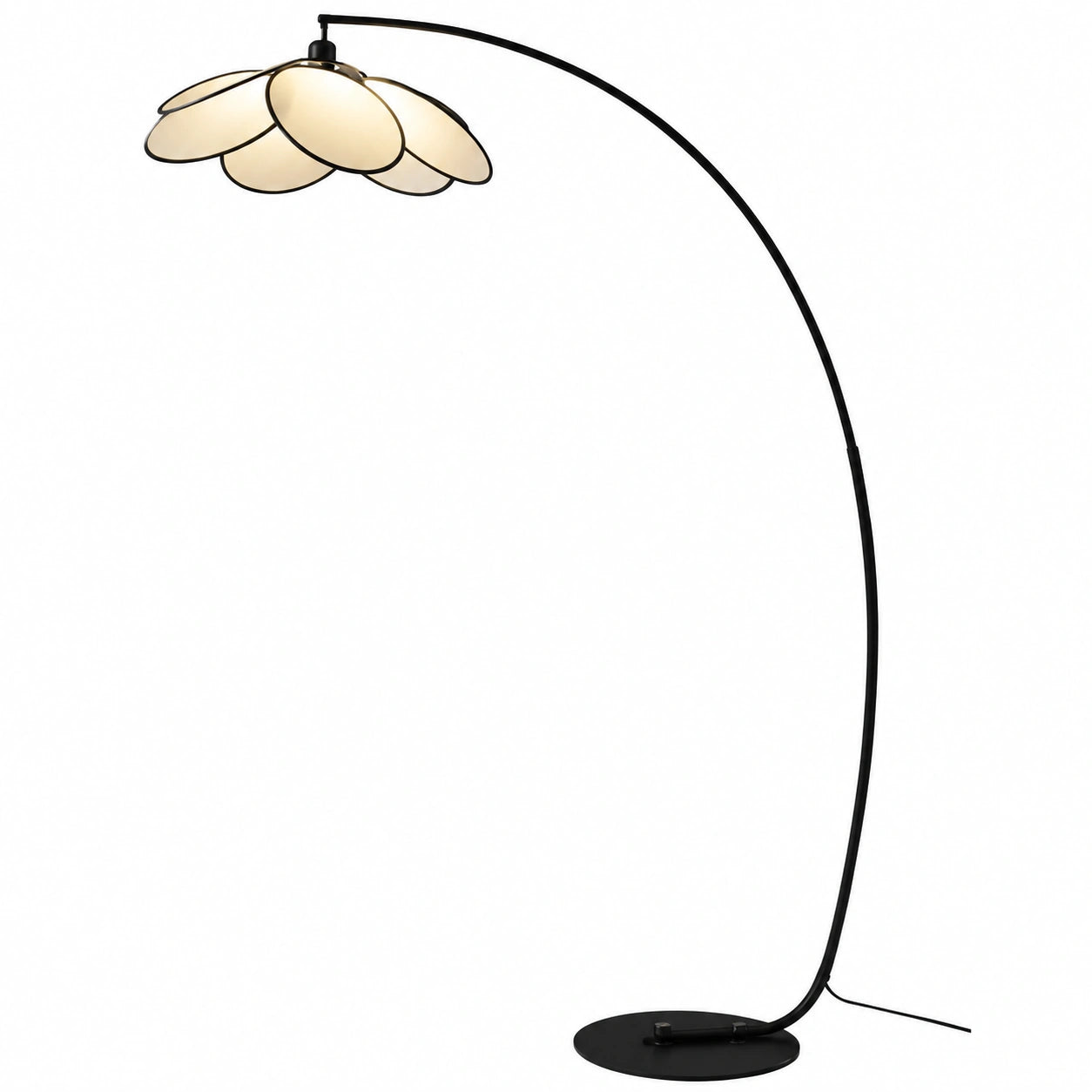 Vintage Stehlampe mit Stoffschirm und Metallfuß für Wohnzimmer und Schlafzimmer, platzsparend