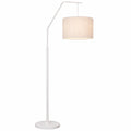 Elegante Stehleuchte mit Leinenlampenschirm, Metallfuß, für Wohnzimmer & Schlafzimmer, Weiß