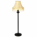 Retro Stehlampe aus Schmiedeeisen mit Drucktasten- und Fußschalter, hohe Stange, ideal für Wohnzimmer und Schlafzimmer, Farbe: Schwarz