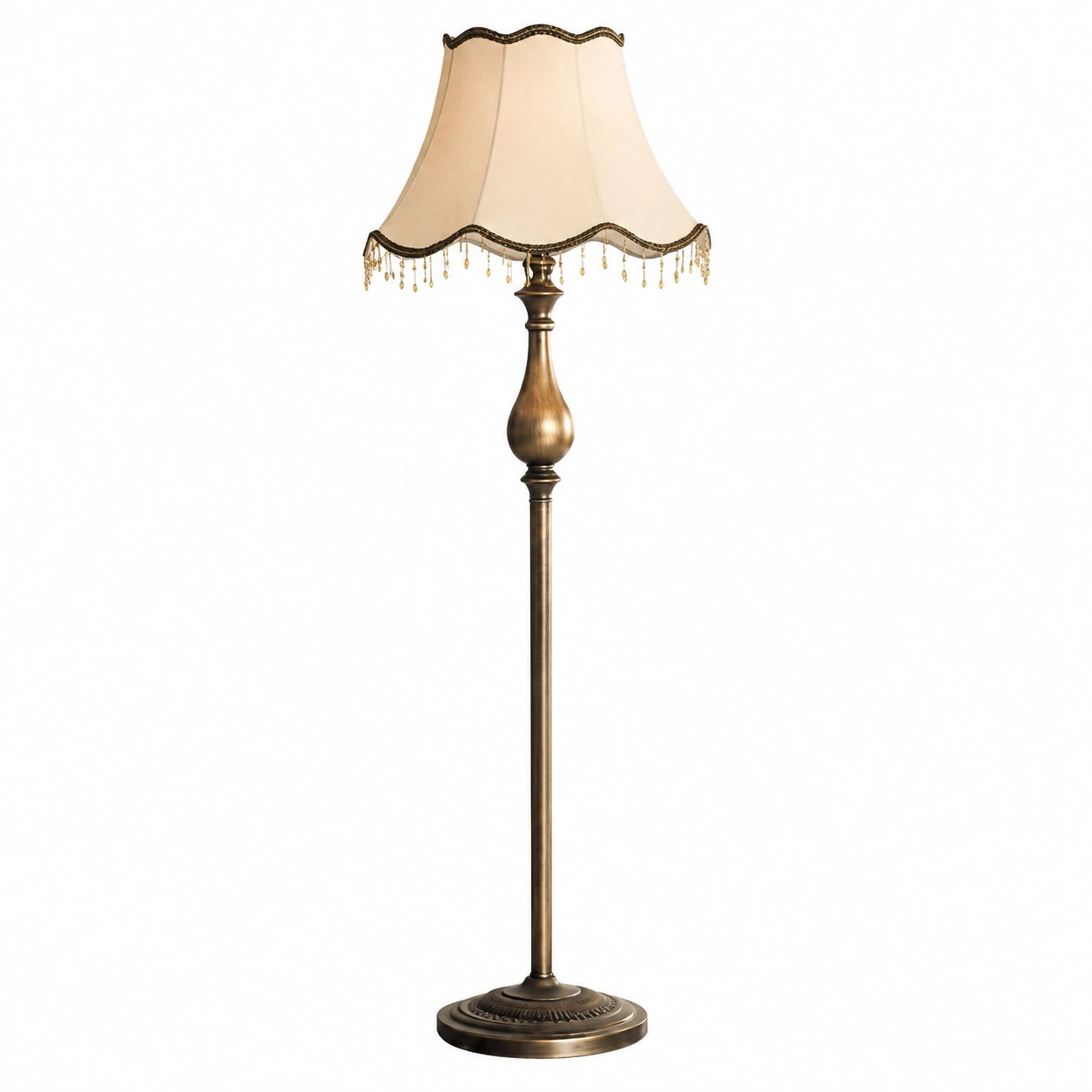 Moderne 5ft Stehlampe mit Stoffschirm und Metallfuß im europäischen Design für Wohnzimmer und Schlafzimmer