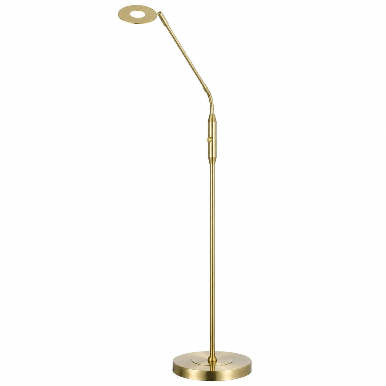 Fischer & Honsel LED-Stehlampe, Messing, Weiß, Höhe 135 cm, Acryl, Metall, Dimmfunktion