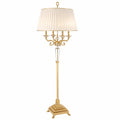 Luxuriöse Barock-Stehleuchte aus Gold und Weiß - Ø 65 x H 185 cm - Elegante Stehlampe mit Kristallglas
