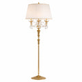 Luxuriöse Barock Stehleuchte aus Gold und Weiß mit Kristallglas, Ø 65 x H 185 cm