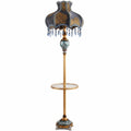 Moderne Stehlampe mit Regalen, Stoffschirm für Wohnzimmer & Schlafzimmer, platzsparendes Design, Höhe: 5,2ft