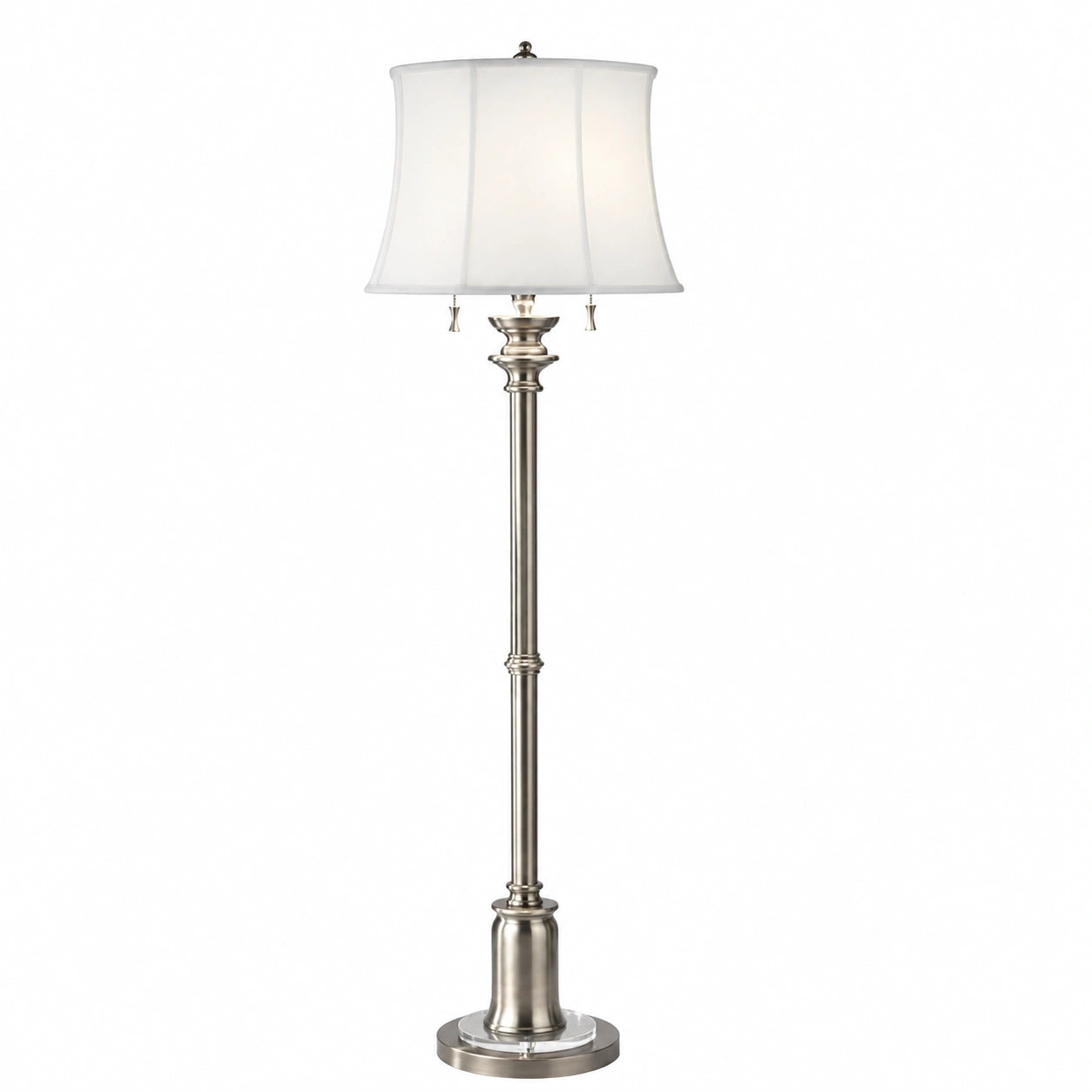 Casa Padrino Barock Stehleuchte Antik Silber/Weiß Ø 43 x H 157,5 cm - Luxuriöse Lampe im Barockdesign