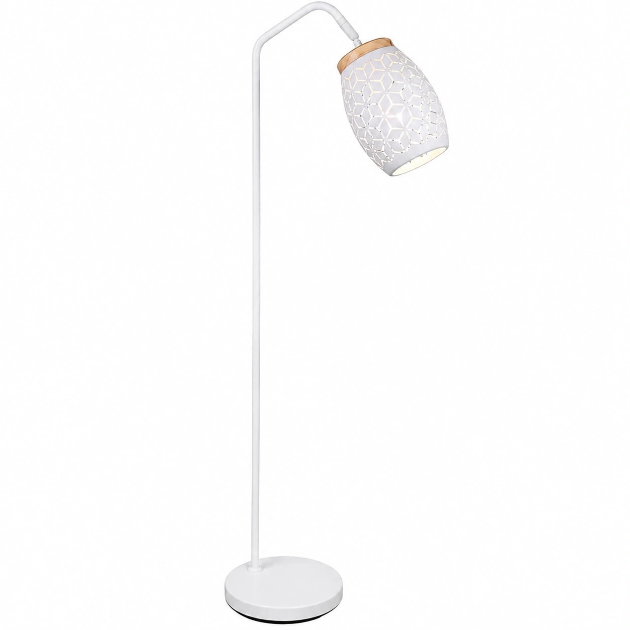 Reality Leuchten Stehlampe Bidar, Mattweißes Metall, Ohne Leuchtmittel E27