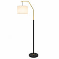 Elegante Stehlampe mit Metallbasis, Schwarz-Gold, für Wohnzimmer und Schlafzimmer