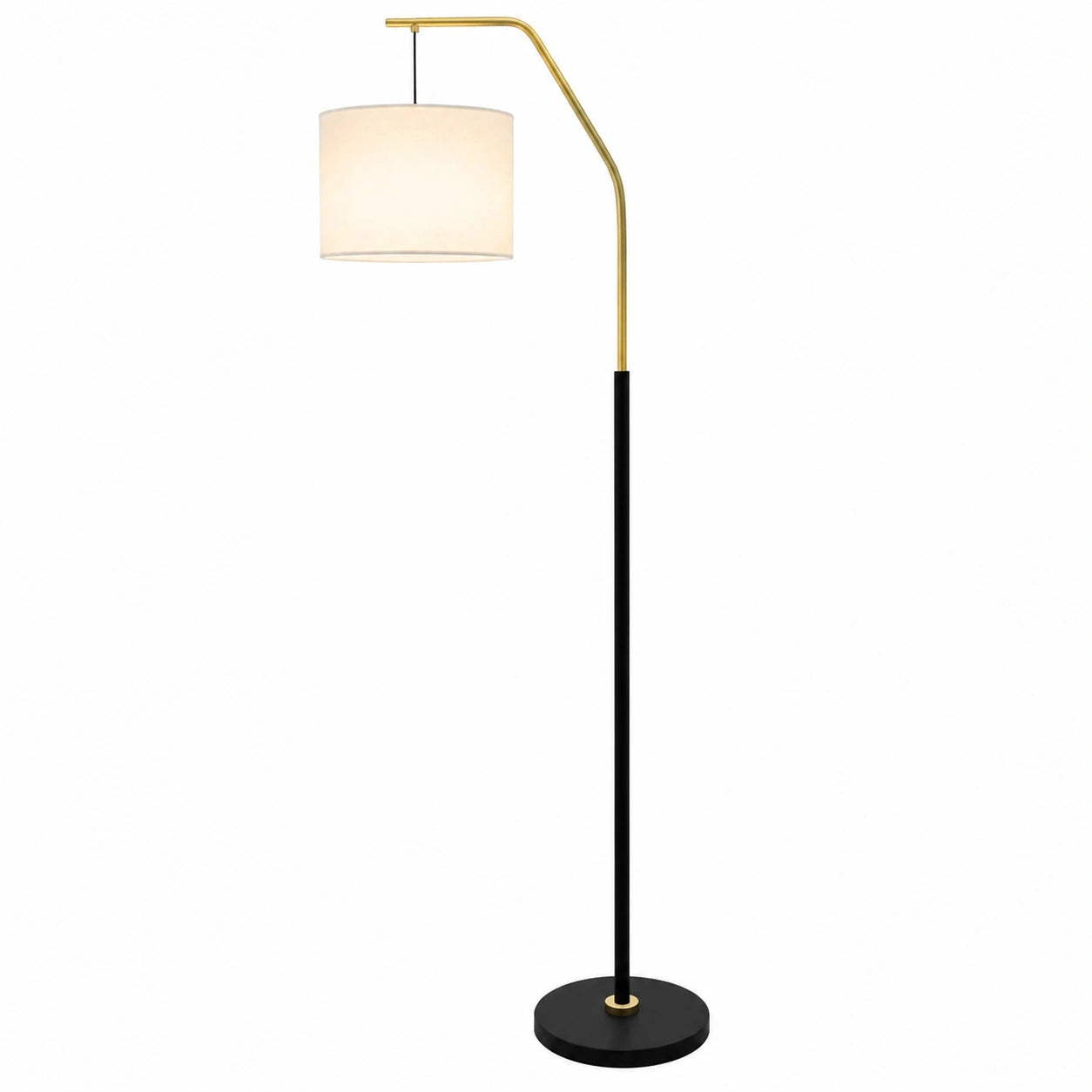 Elegante Stehlampe mit Metallbasis, Schwarz-Gold, für Wohnzimmer und Schlafzimmer