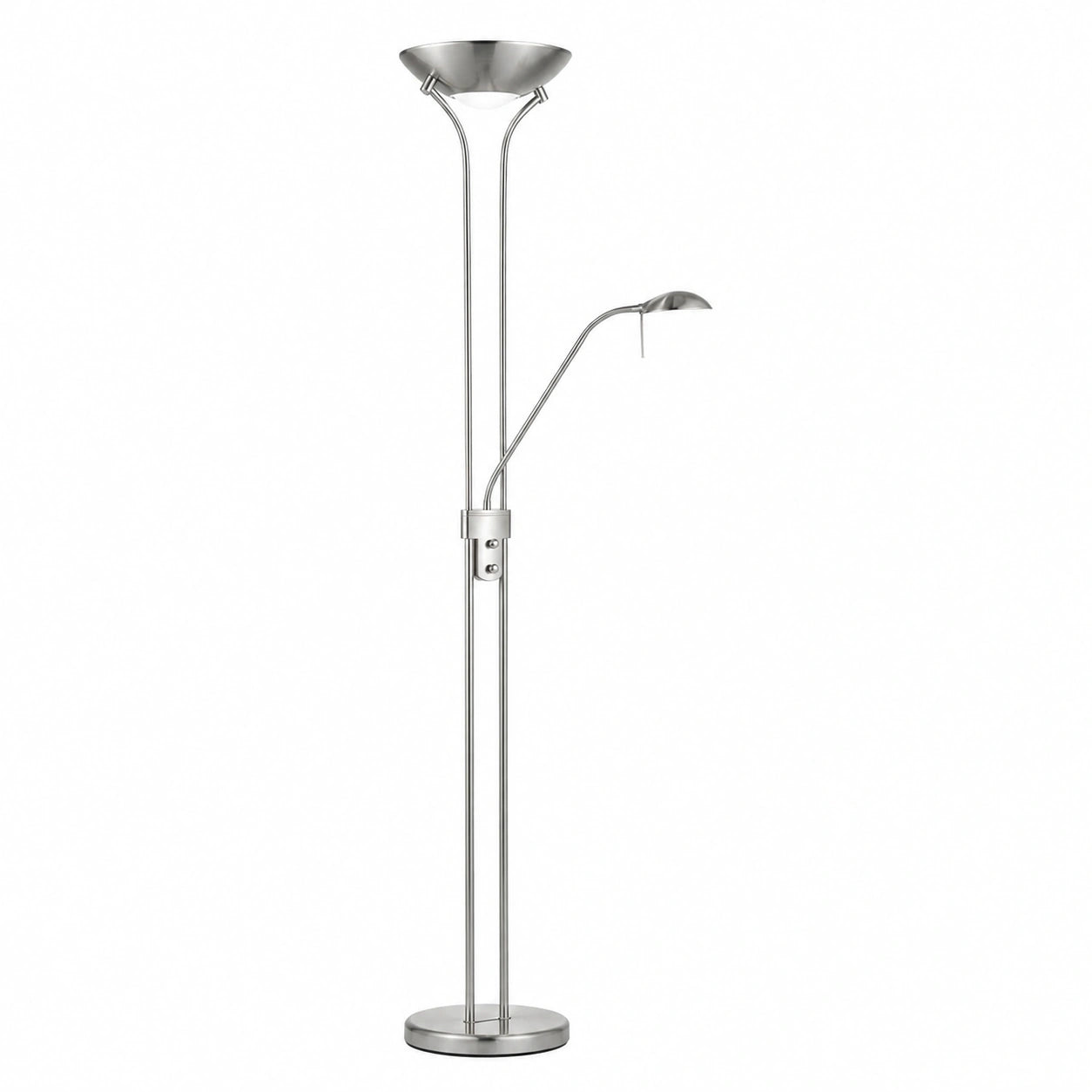 Moderne LED-Stehleuchte mit Leselampe, Dimmbar, Mattiert, 180 cm