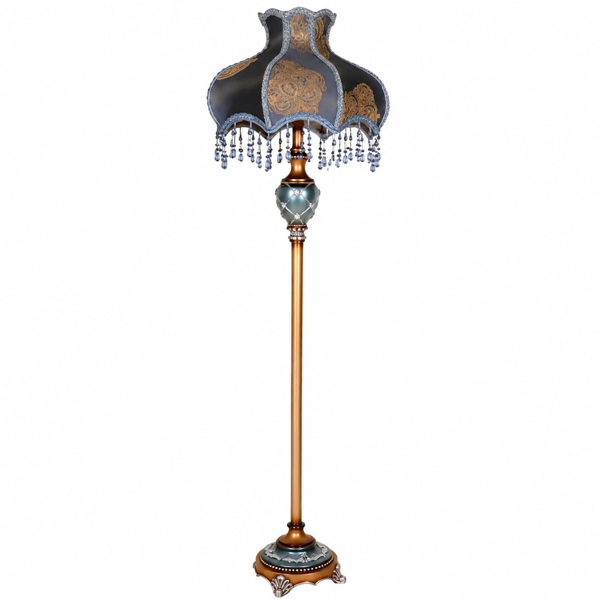 Moderne Stehlampe mit Stoffschirm für Wohnzimmer und Schlafzimmer, platzsparend, ohne Regale