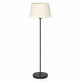 EGLO Stehleuchte Febres, moderne Metalllampe in Schwarz mit weißem Bouclé-Schirm, Wohnzimmerlampe mit Trittschalter, E27 Fassung
