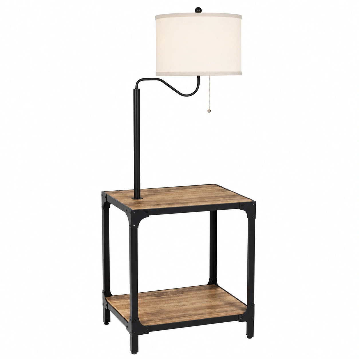 GOPLUS 2-in-1 Stehlampe mit Tisch und USB, 360° drehbar, E27, für Wohn- und Schlafzimmer