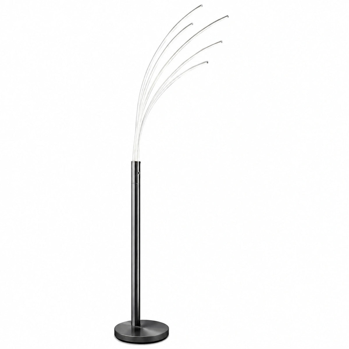 Moderne LED-Bogenleuchte ECLIPSE in Grau, 208 cm Höhe