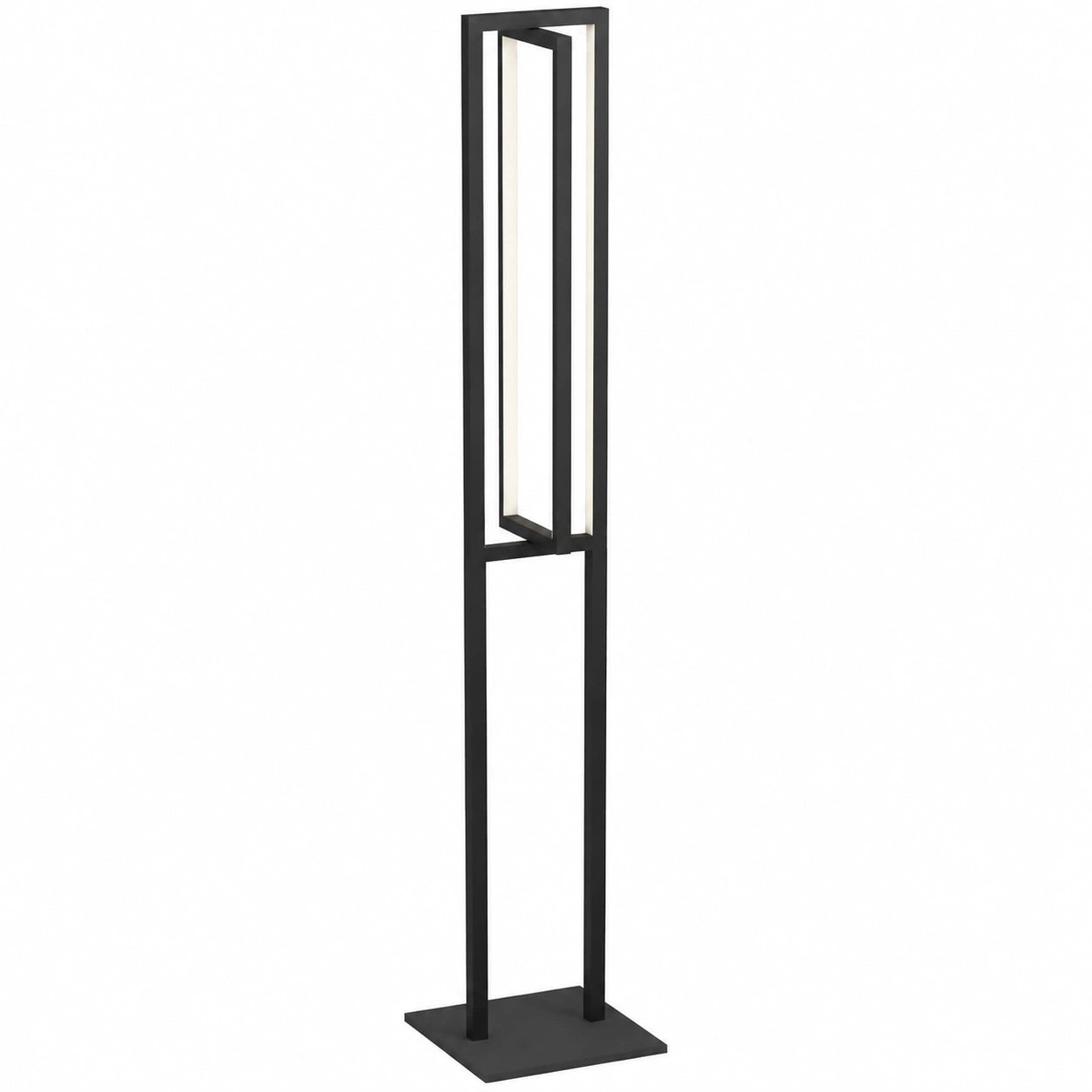 LED-Stehlampe Siberia, dimmbar mit Fernbedienung, minimalistisch, Metall in Schwarz, Kunststoff in Weiß, warm- & kaltweiß