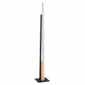 EGLO LED Stehlampe Panagria, moderne Ecklampe, Aluminium, Stahl & Holz, Schwarz/Braun, warmweißes Licht