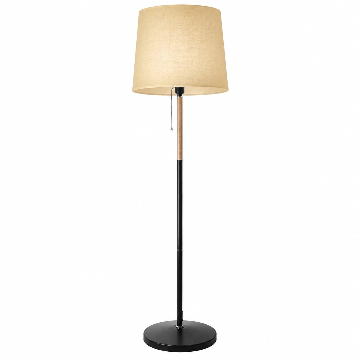 Moderne Stehlampe mit Leinen-Lampenschirm, E27 Fassung, 60W, 170cm, für Wohnzimmer & Büro