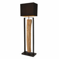 Bressmer Stehlampe aus massivem Holz mit goldenem Schirm, 165 cm, warmweißes Licht